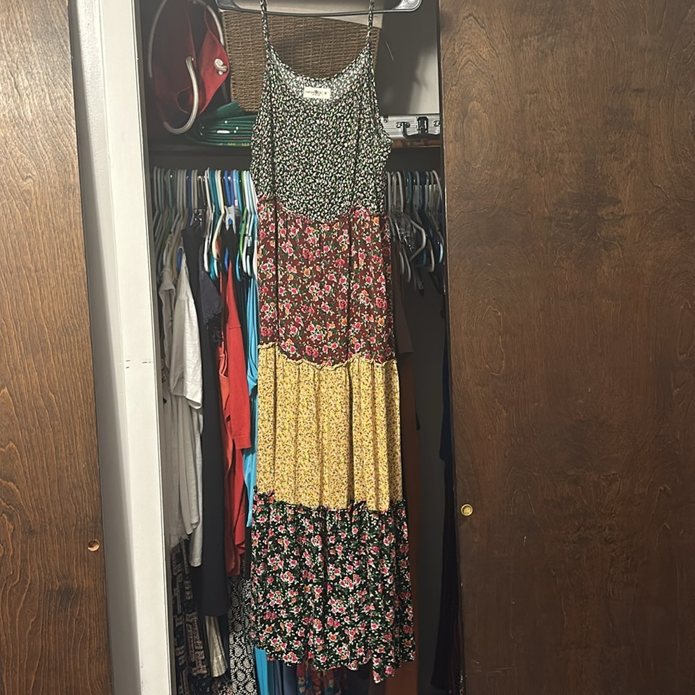 NATURAL LIFE Multi-Color Floral Tiered Maxi Dress